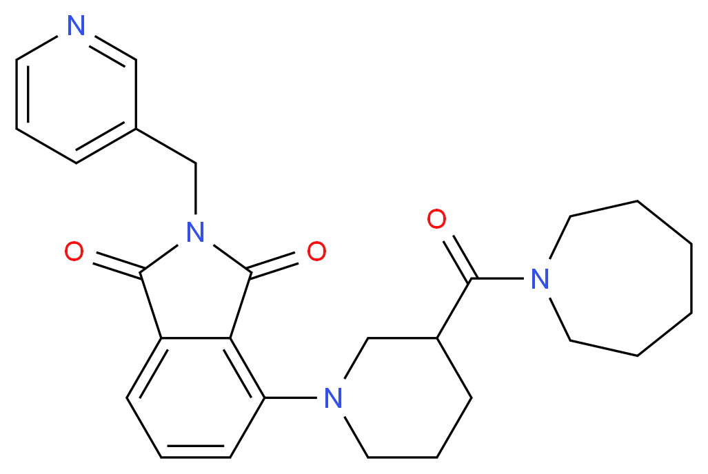 4-[3-(1-azepanylcarbonyl)-1-piperidinyl]-2-(3-pyridinylmethyl)-1H-isoindole-1,3(2H)-dione_Molecular_structure_CAS_)