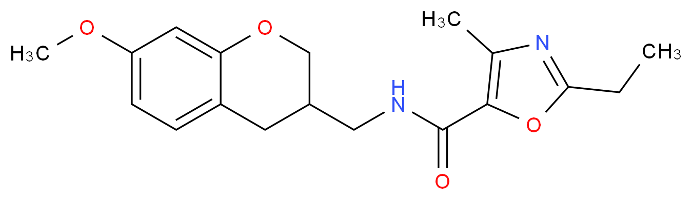2-ethyl-N-[(7-methoxy-3,4-dihydro-2H-chromen-3-yl)methyl]-4-methyl-1,3-oxazole-5-carboxamide_Molecular_structure_CAS_)