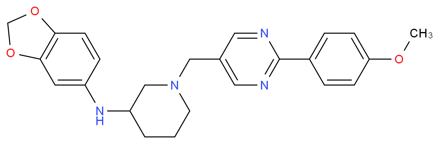 N-1,3-benzodioxol-5-yl-1-{[2-(4-methoxyphenyl)-5-pyrimidinyl]methyl}-3-piperidinamine_Molecular_structure_CAS_)