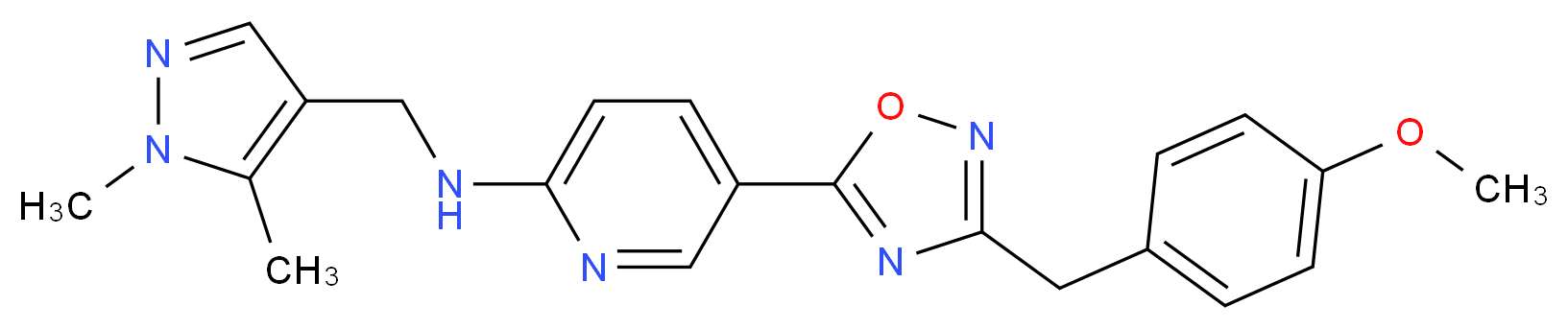 N-[(1,5-dimethyl-1H-pyrazol-4-yl)methyl]-5-[3-(4-methoxybenzyl)-1,2,4-oxadiazol-5-yl]-2-pyridinamine_Molecular_structure_CAS_)