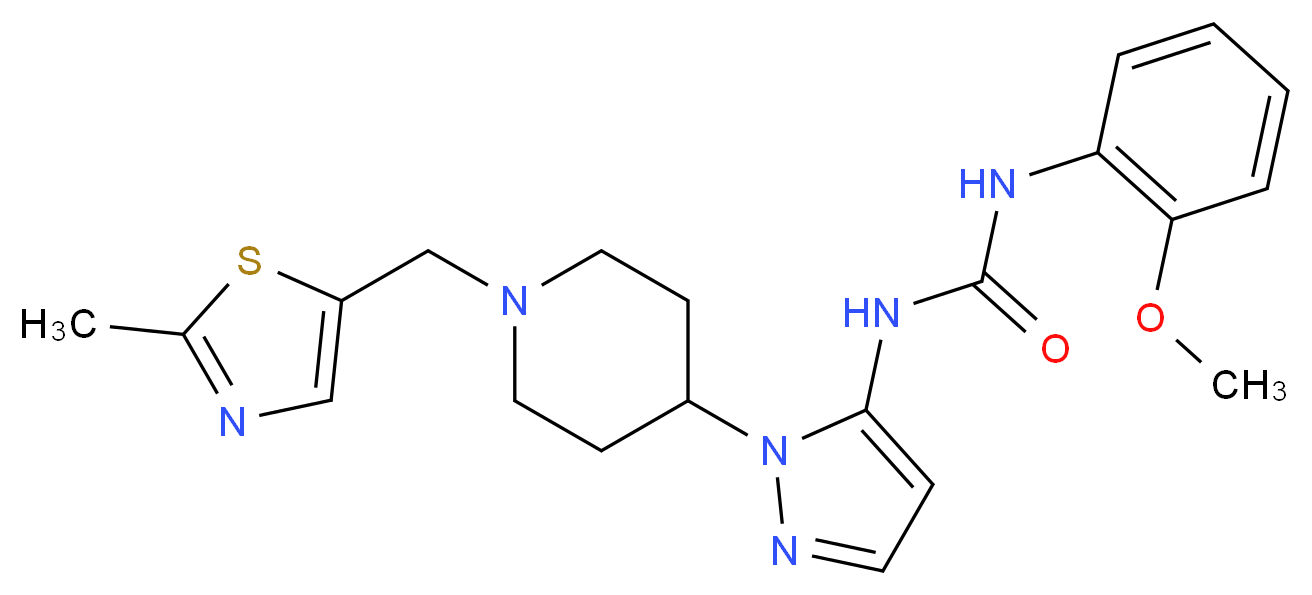 N-(2-methoxyphenyl)-N'-(1-{1-[(2-methyl-1,3-thiazol-5-yl)methyl]-4-piperidinyl}-1H-pyrazol-5-yl)urea_Molecular_structure_CAS_)