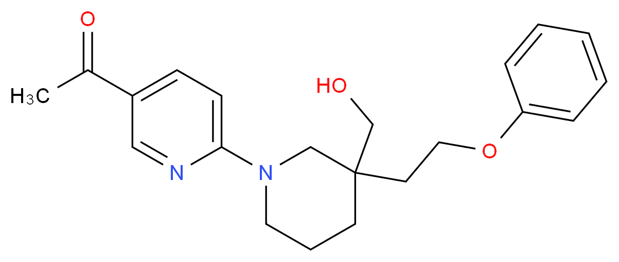 1-{6-[3-(hydroxymethyl)-3-(2-phenoxyethyl)piperidin-1-yl]pyridin-3-yl}ethanone_Molecular_structure_CAS_)