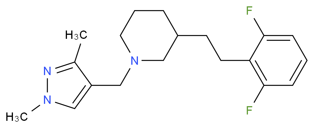 3-[2-(2,6-difluorophenyl)ethyl]-1-[(1,3-dimethyl-1H-pyrazol-4-yl)methyl]piperidine_Molecular_structure_CAS_)