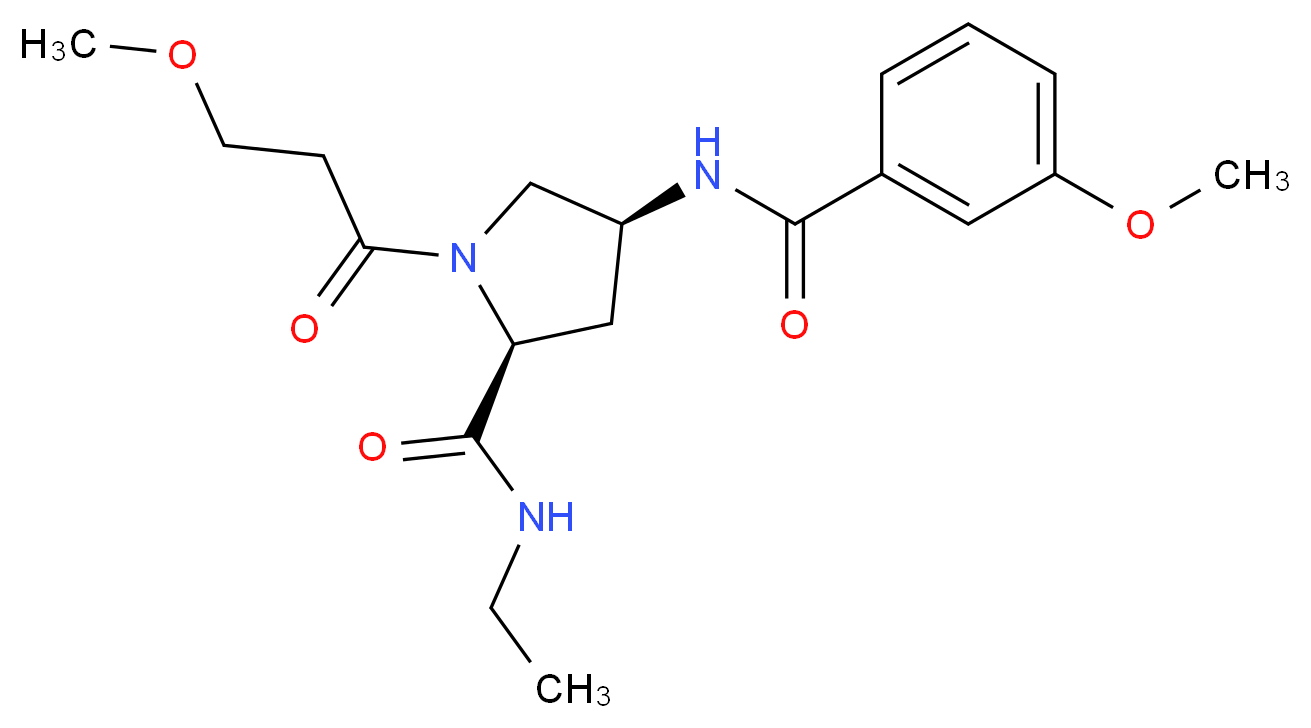 (4S)-N-ethyl-4-[(3-methoxybenzoyl)amino]-1-(3-methoxypropanoyl)-L-prolinamide_Molecular_structure_CAS_)