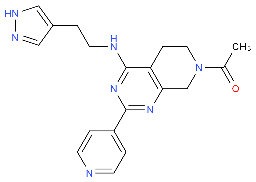 7-acetyl-N-[2-(1H-pyrazol-4-yl)ethyl]-2-pyridin-4-yl-5,6,7,8-tetrahydropyrido[3,4-d]pyrimidin-4-amine_Molecular_structure_CAS_)