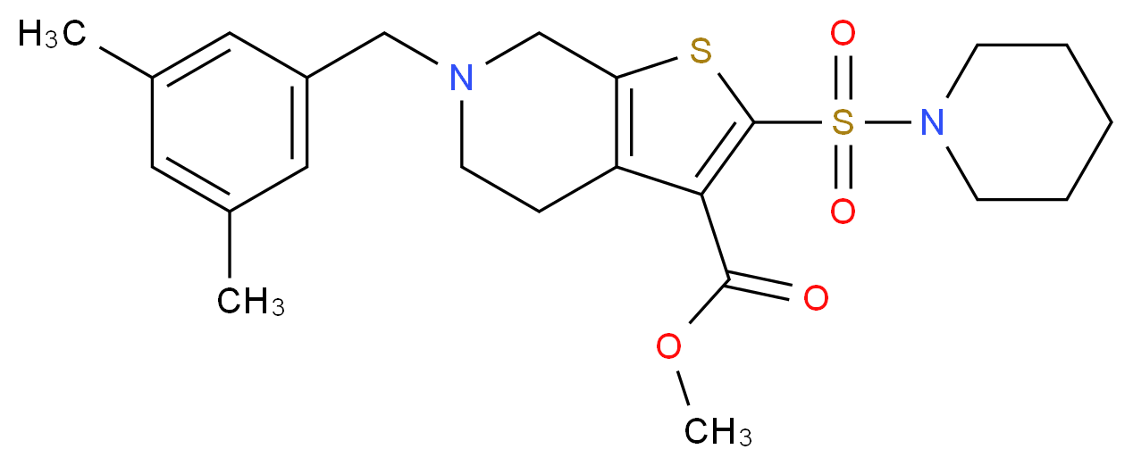 methyl 6-(3,5-dimethylbenzyl)-2-(1-piperidinylsulfonyl)-4,5,6,7-tetrahydrothieno[2,3-c]pyridine-3-carboxylate_Molecular_structure_CAS_)