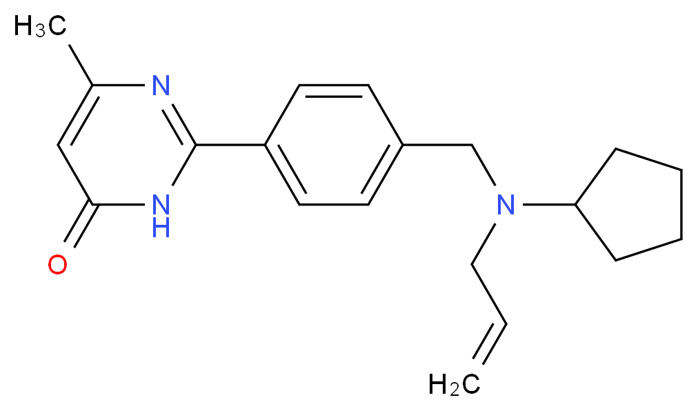2-(4-{[allyl(cyclopentyl)amino]methyl}phenyl)-6-methylpyrimidin-4(3H)-one_Molecular_structure_CAS_)