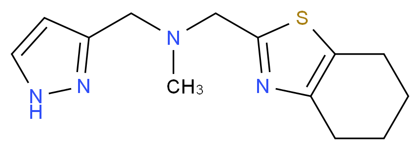 N-methyl-1-(1H-pyrazol-3-yl)-N-(4,5,6,7-tetrahydro-1,3-benzothiazol-2-ylmethyl)methanamine_Molecular_structure_CAS_)