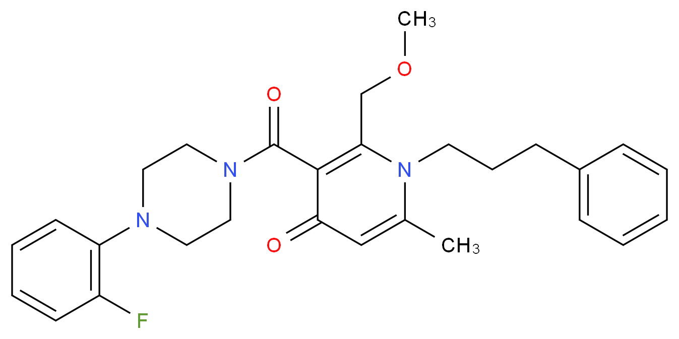 3-{[4-(2-fluorophenyl)-1-piperazinyl]carbonyl}-2-(methoxymethyl)-6-methyl-1-(3-phenylpropyl)-4(1H)-pyridinone_Molecular_structure_CAS_)