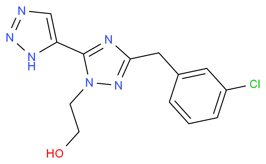 2-[3-(3-chlorobenzyl)-5-(1H-1,2,3-triazol-5-yl)-1H-1,2,4-triazol-1-yl]ethanol_Molecular_structure_CAS_)
