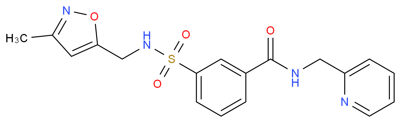 3-({[(3-methylisoxazol-5-yl)methyl]amino}sulfonyl)-N-(pyridin-2-ylmethyl)benzamide_Molecular_structure_CAS_)