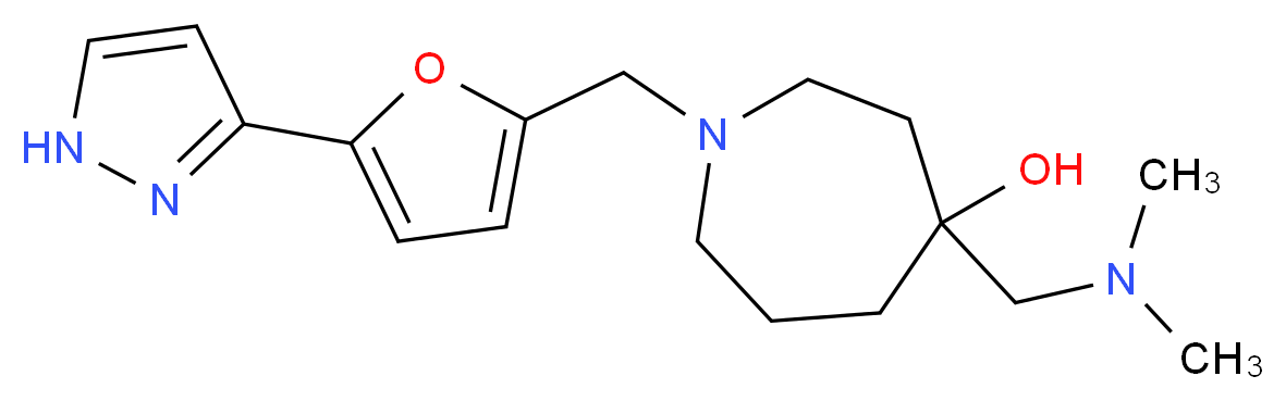 4-[(dimethylamino)methyl]-1-{[5-(1H-pyrazol-3-yl)-2-furyl]methyl}-4-azepanol_Molecular_structure_CAS_)