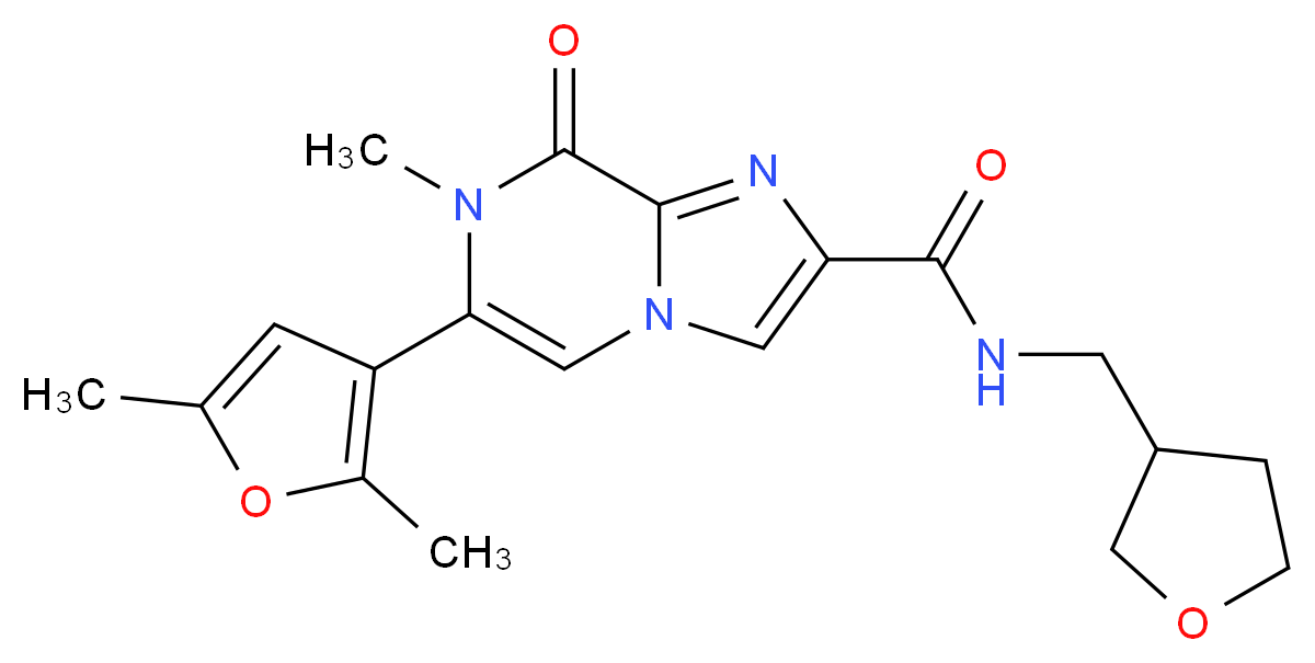 6-(2,5-dimethyl-3-furyl)-7-methyl-8-oxo-N-(tetrahydrofuran-3-ylmethyl)-7,8-dihydroimidazo[1,2-a]pyrazine-2-carboxamide_Molecular_structure_CAS_)