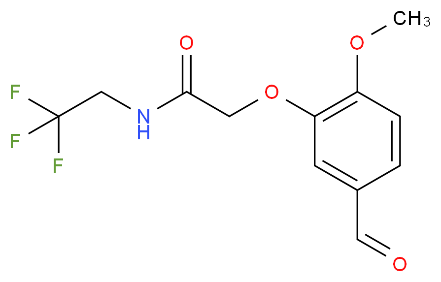 2-(5-formyl-2-methoxyphenoxy)-N-(2,2,2-trifluoroethyl)acetamide_Molecular_structure_CAS_)