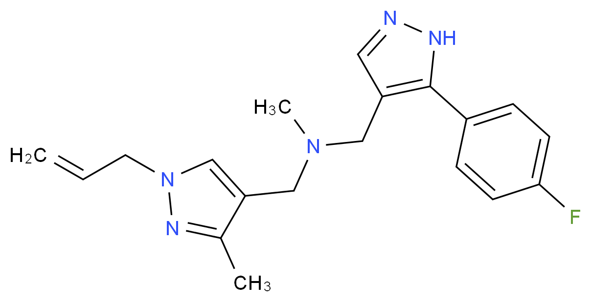 1-(1-allyl-3-methyl-1H-pyrazol-4-yl)-N-{[5-(4-fluorophenyl)-1H-pyrazol-4-yl]methyl}-N-methylmethanamine_Molecular_structure_CAS_)