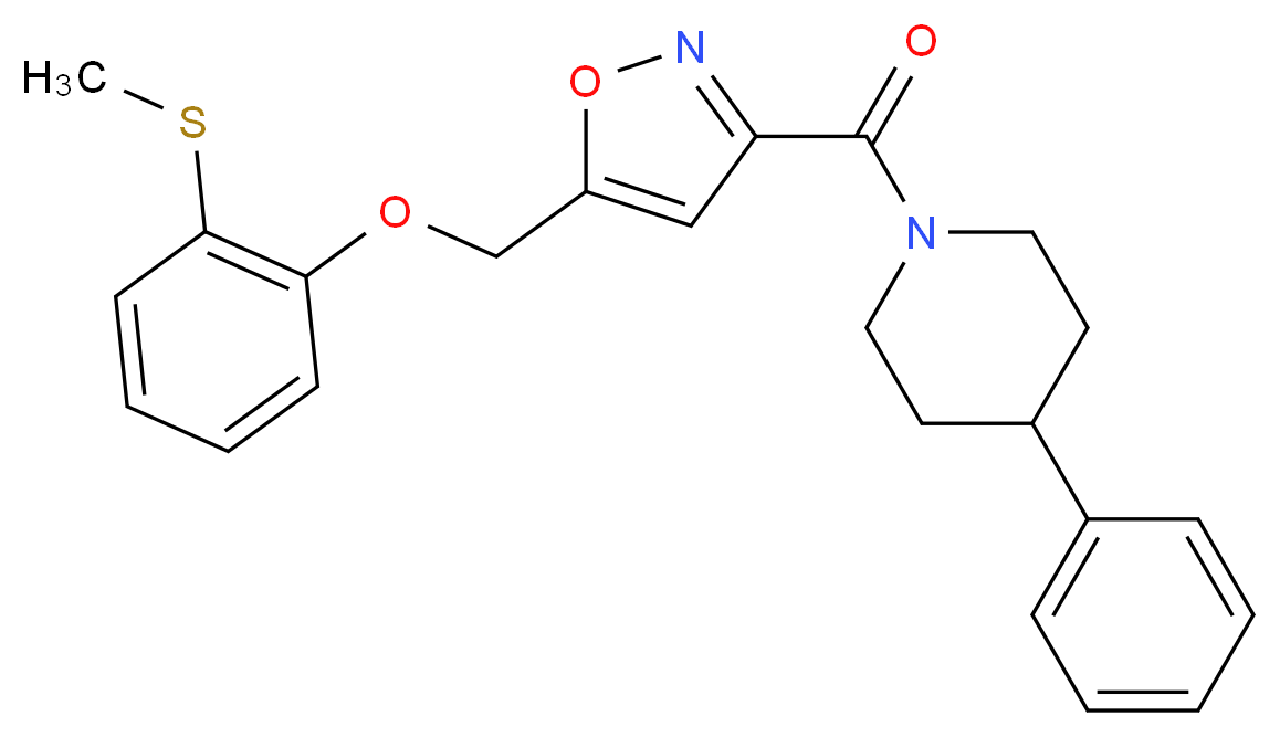 1-[(5-{[2-(methylthio)phenoxy]methyl}-3-isoxazolyl)carbonyl]-4-phenylpiperidine_Molecular_structure_CAS_)