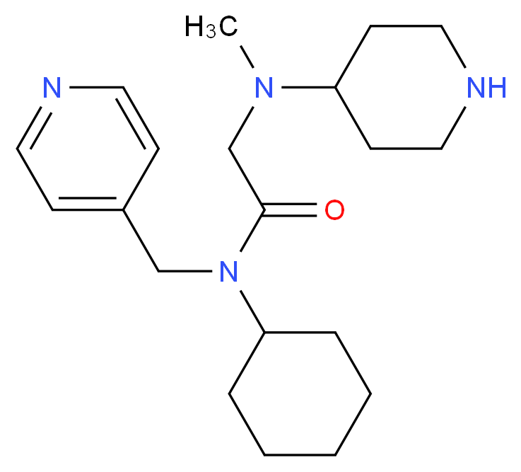 N~1~-cyclohexyl-N~2~-methyl-N~2~-piperidin-4-yl-N~1~-(pyridin-4-ylmethyl)glycinamide_Molecular_structure_CAS_)