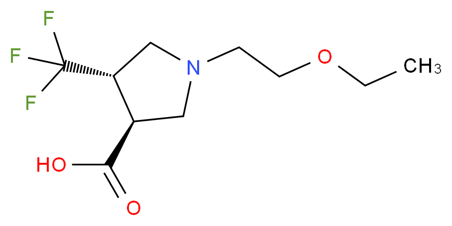 (3S,4S)-1-(2-Ethoxyethyl)-4-(trifluoromethyl)-pyrrolidine-3-carboxylic acid_Molecular_structure_CAS_)