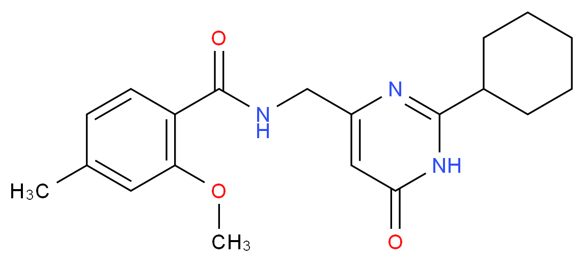 N-[(2-cyclohexyl-6-oxo-1,6-dihydropyrimidin-4-yl)methyl]-2-methoxy-4-methylbenzamide_Molecular_structure_CAS_)
