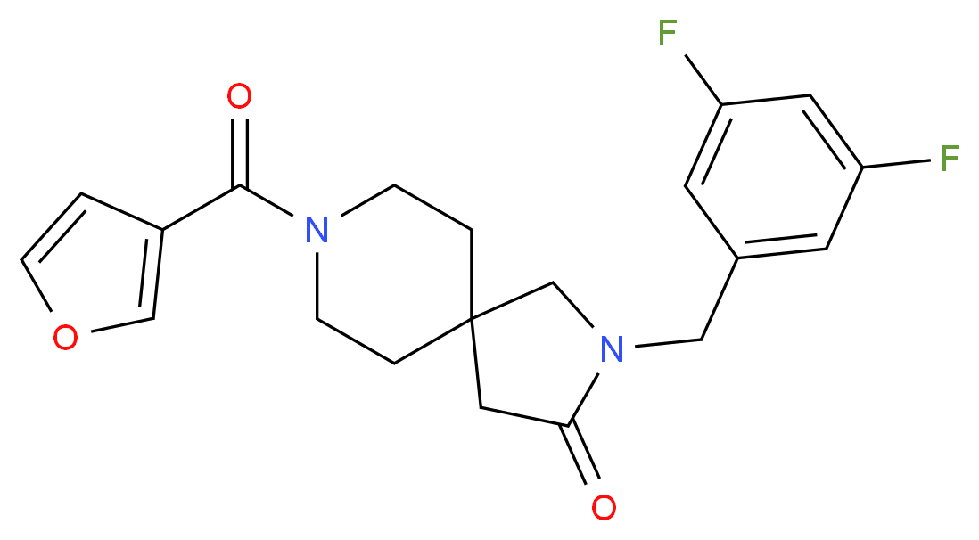 2-(3,5-difluorobenzyl)-8-(3-furoyl)-2,8-diazaspiro[4.5]decan-3-one_Molecular_structure_CAS_)