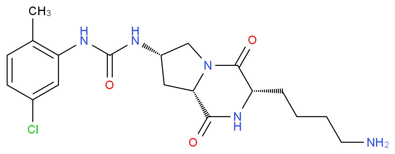 N-[(3S,7S,8aS)-3-(4-aminobutyl)-1,4-dioxooctahydropyrrolo[1,2-a]pyrazin-7-yl]-N'-(5-chloro-2-methylphenyl)urea_Molecular_structure_CAS_)