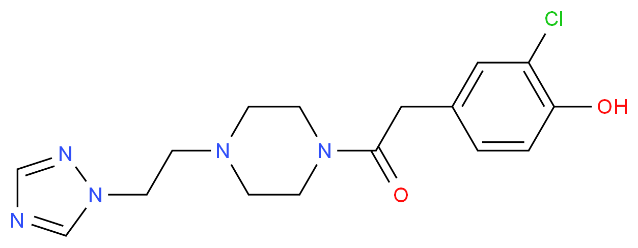 2-chloro-4-(2-oxo-2-{4-[2-(1H-1,2,4-triazol-1-yl)ethyl]-1-piperazinyl}ethyl)phenol_Molecular_structure_CAS_)