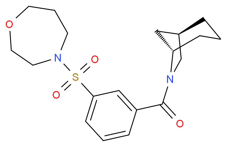 (1R*,5S*)-6-[3-(1,4-oxazepan-4-ylsulfonyl)benzoyl]-6-azabicyclo[3.2.1]octane_Molecular_structure_CAS_)