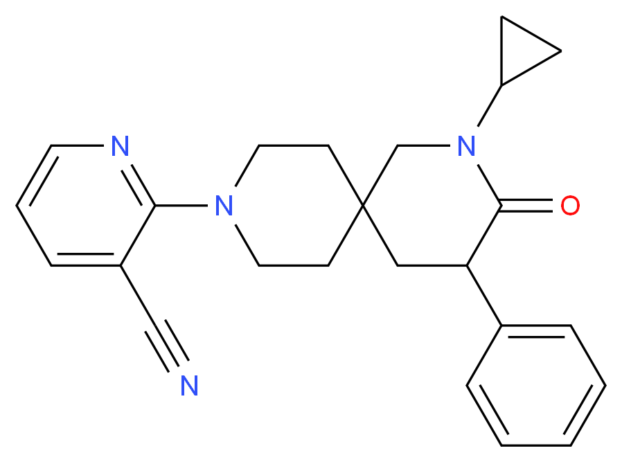 2-(2-cyclopropyl-3-oxo-4-phenyl-2,9-diazaspiro[5.5]undec-9-yl)nicotinonitrile_Molecular_structure_CAS_)