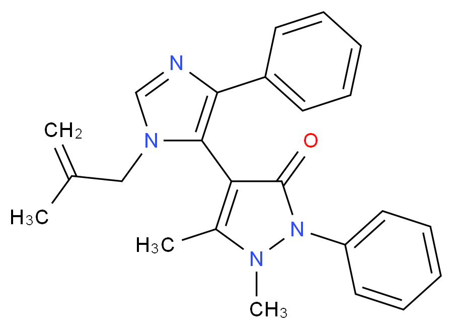 1,5-dimethyl-4-[1-(2-methylprop-2-en-1-yl)-4-phenyl-1H-imidazol-5-yl]-2-phenyl-1,2-dihydro-3H-pyrazol-3-one_Molecular_structure_CAS_)