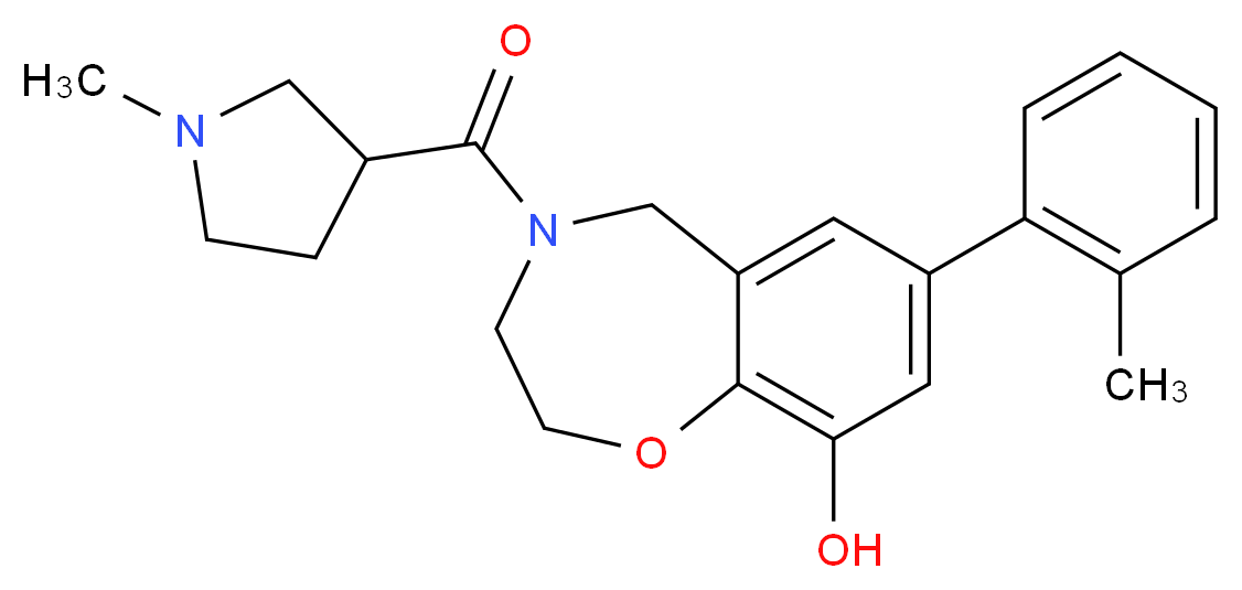 7-(2-methylphenyl)-4-[(1-methylpyrrolidin-3-yl)carbonyl]-2,3,4,5-tetrahydro-1,4-benzoxazepin-9-ol_Molecular_structure_CAS_)