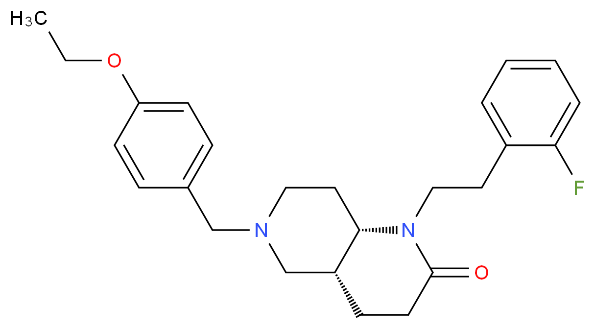 (4aR*,8aS*)-6-(4-ethoxybenzyl)-1-[2-(2-fluorophenyl)ethyl]octahydro-1,6-naphthyridin-2(1H)-one_Molecular_structure_CAS_)