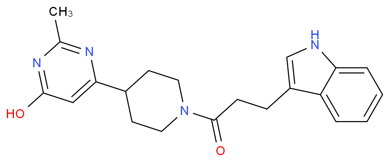 6-{1-[3-(1H-indol-3-yl)propanoyl]-4-piperidinyl}-2-methyl-4-pyrimidinol_Molecular_structure_CAS_)
