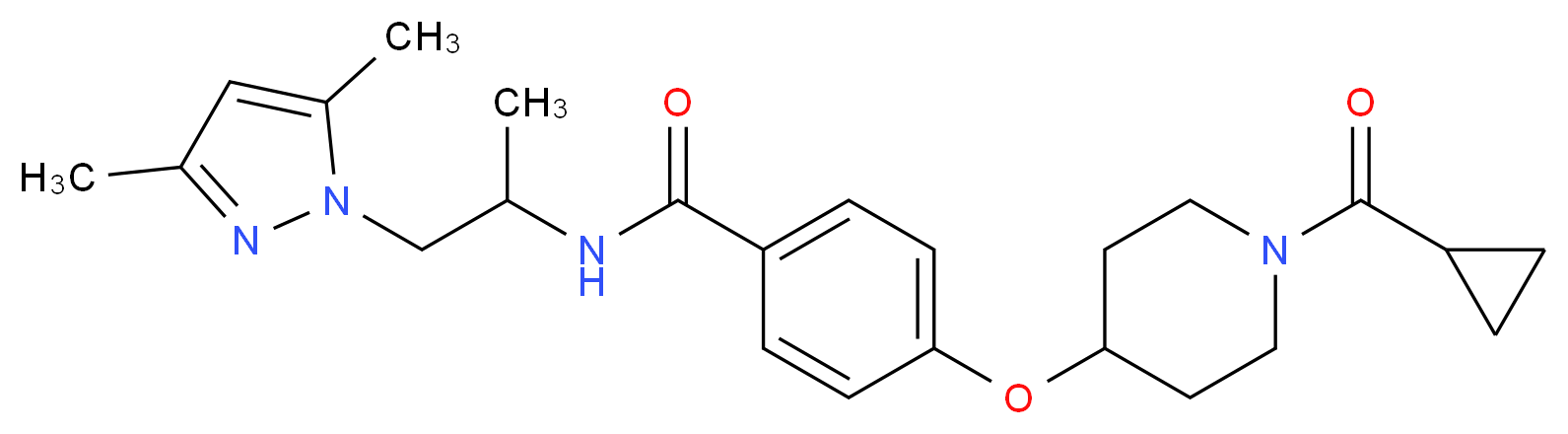 4-{[1-(cyclopropylcarbonyl)-4-piperidinyl]oxy}-N-[2-(3,5-dimethyl-1H-pyrazol-1-yl)-1-methylethyl]benzamide_Molecular_structure_CAS_)