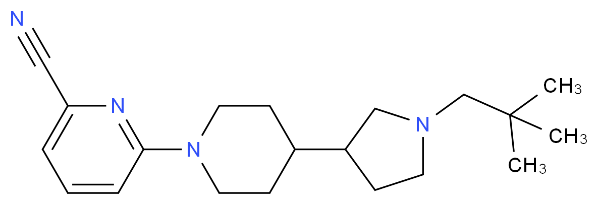 6-{4-[1-(2,2-dimethylpropyl)-3-pyrrolidinyl]-1-piperidinyl}-2-pyridinecarbonitrile_Molecular_structure_CAS_)