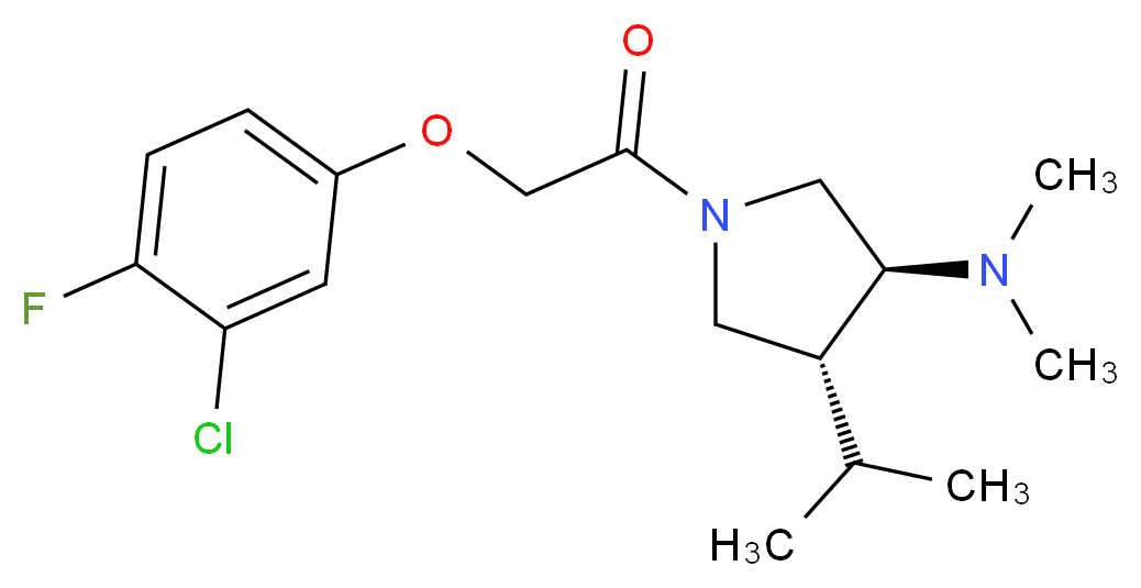 (3S*,4R*)-1-[(3-chloro-4-fluorophenoxy)acetyl]-4-isopropyl-N,N-dimethyl-3-pyrrolidinamine_Molecular_structure_CAS_)