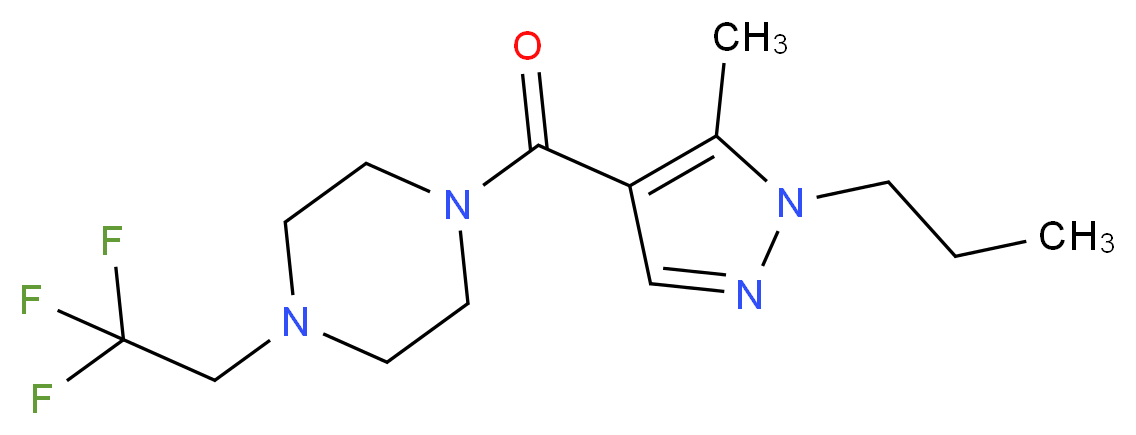1-[(5-methyl-1-propyl-1H-pyrazol-4-yl)carbonyl]-4-(2,2,2-trifluoroethyl)piperazine_Molecular_structure_CAS_)