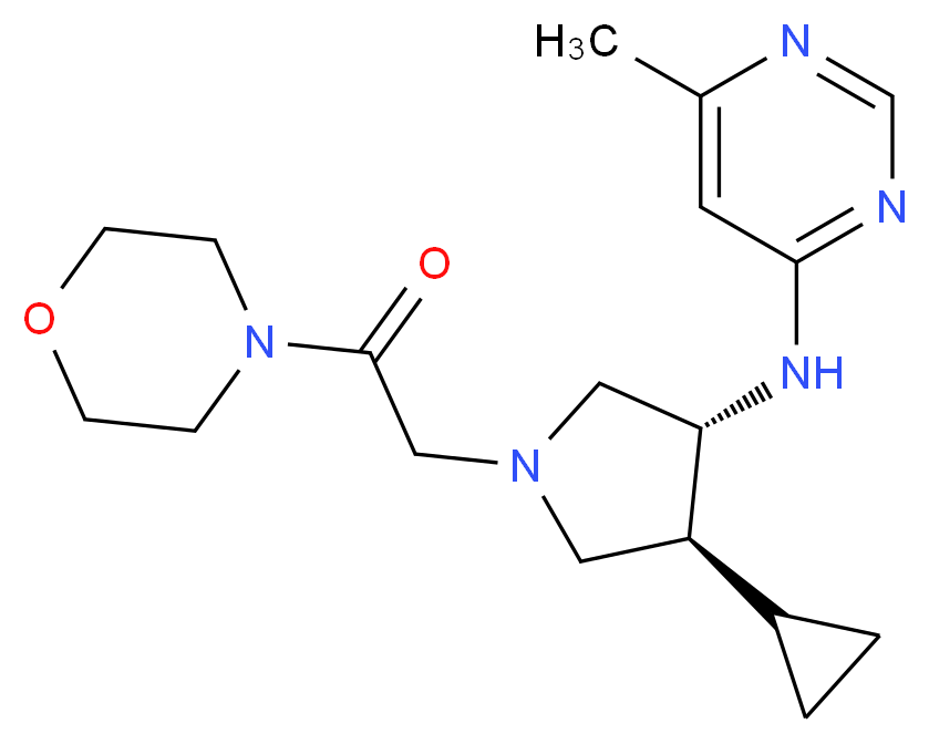 N-{(3R*,4S*)-4-cyclopropyl-1-[2-(4-morpholinyl)-2-oxoethyl]-3-pyrrolidinyl}-6-methyl-4-pyrimidinamine_Molecular_structure_CAS_)