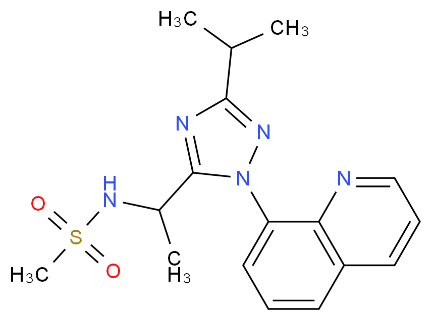 N-[1-(3-isopropyl-1-quinolin-8-yl-1H-1,2,4-triazol-5-yl)ethyl]methanesulfonamide_Molecular_structure_CAS_)
