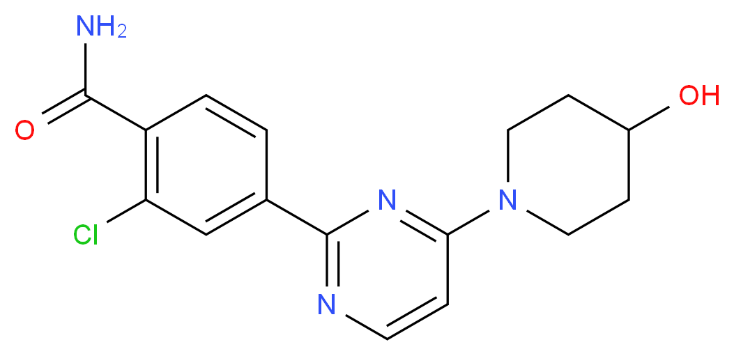 2-chloro-4-[4-(4-hydroxypiperidin-1-yl)pyrimidin-2-yl]benzamide_Molecular_structure_CAS_)