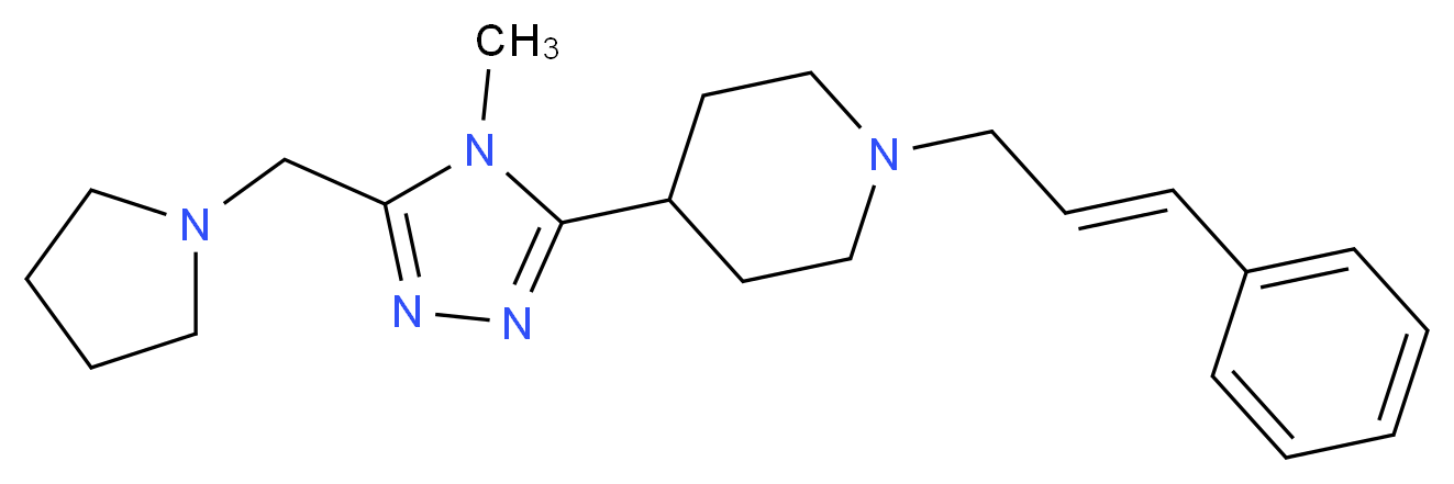 4-[4-methyl-5-(pyrrolidin-1-ylmethyl)-4H-1,2,4-triazol-3-yl]-1-[(2E)-3-phenylprop-2-en-1-yl]piperidine_Molecular_structure_CAS_)