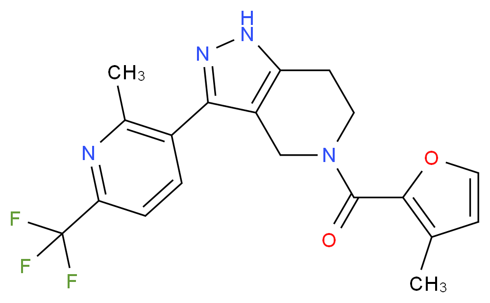 5-(3-methyl-2-furoyl)-3-[2-methyl-6-(trifluoromethyl)pyridin-3-yl]-4,5,6,7-tetrahydro-1H-pyrazolo[4,3-c]pyridine_Molecular_structure_CAS_)