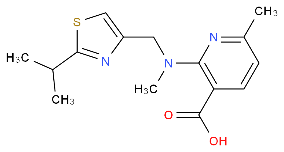 2-[[(2-isopropyl-1,3-thiazol-4-yl)methyl](methyl)amino]-6-methylnicotinic acid_Molecular_structure_CAS_)