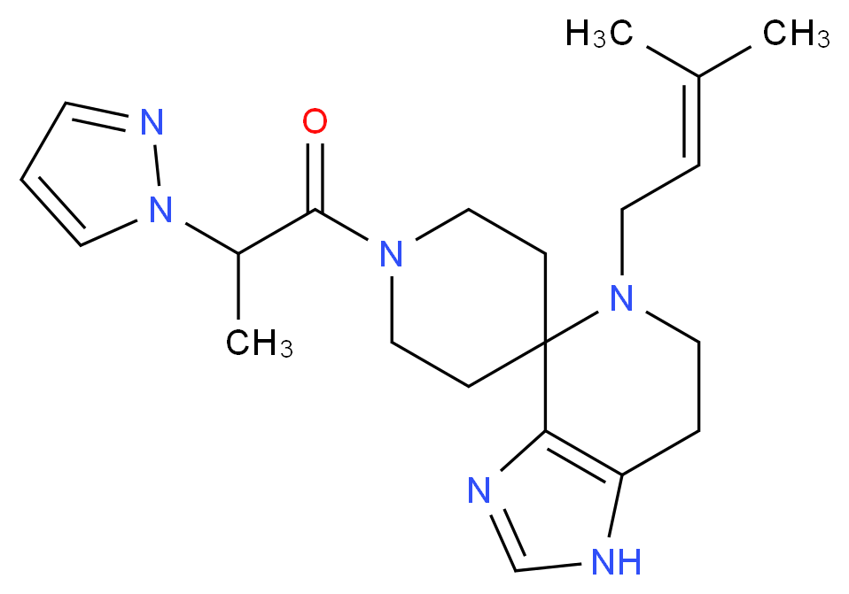 5-(3-methylbut-2-en-1-yl)-1'-[2-(1H-pyrazol-1-yl)propanoyl]-1,5,6,7-tetrahydrospiro[imidazo[4,5-c]pyridine-4,4'-piperidine]_Molecular_structure_CAS_)