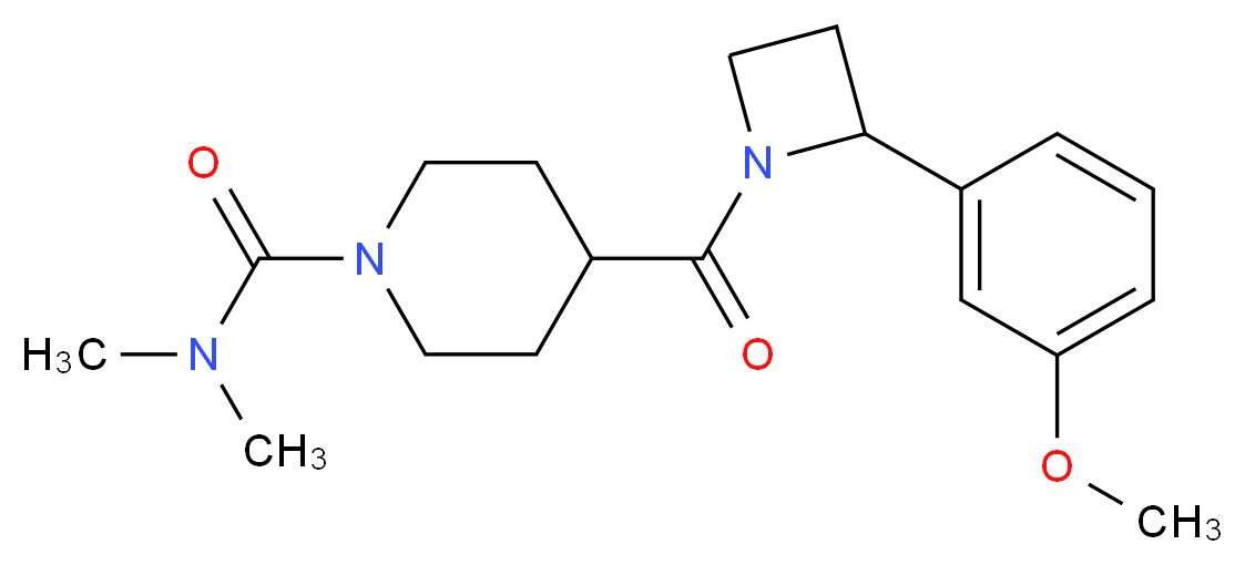 4-{[2-(3-methoxyphenyl)azetidin-1-yl]carbonyl}-N,N-dimethylpiperidine-1-carboxamide_Molecular_structure_CAS_)