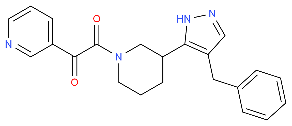 2-[3-(4-benzyl-1H-pyrazol-5-yl)piperidin-1-yl]-2-oxo-1-pyridin-3-ylethanone_Molecular_structure_CAS_)