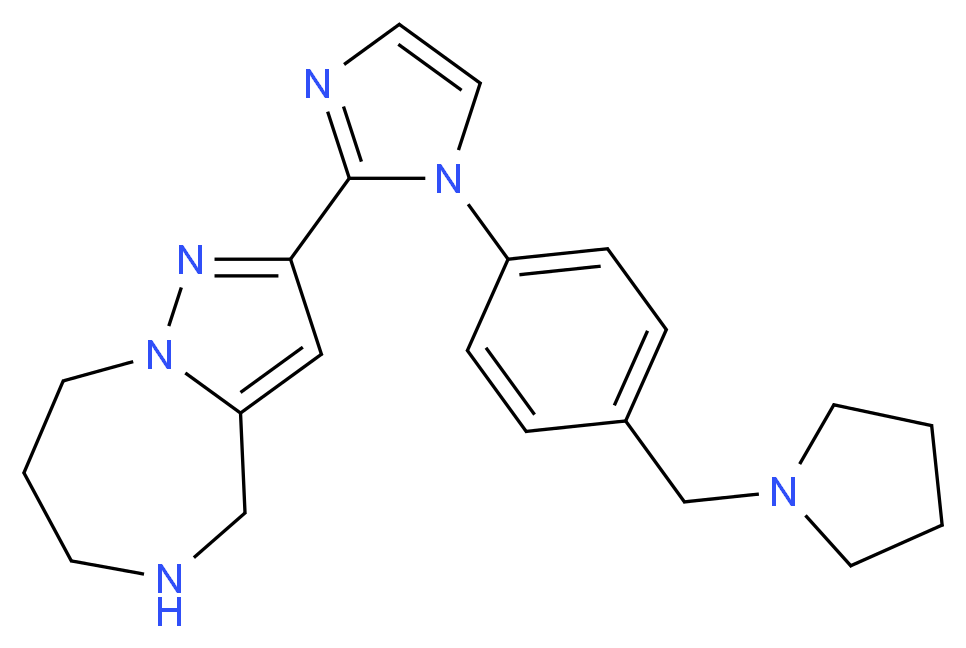 2-{1-[4-(1-pyrrolidinylmethyl)phenyl]-1H-imidazol-2-yl}-5,6,7,8-tetrahydro-4H-pyrazolo[1,5-a][1,4]diazepine_Molecular_structure_CAS_)