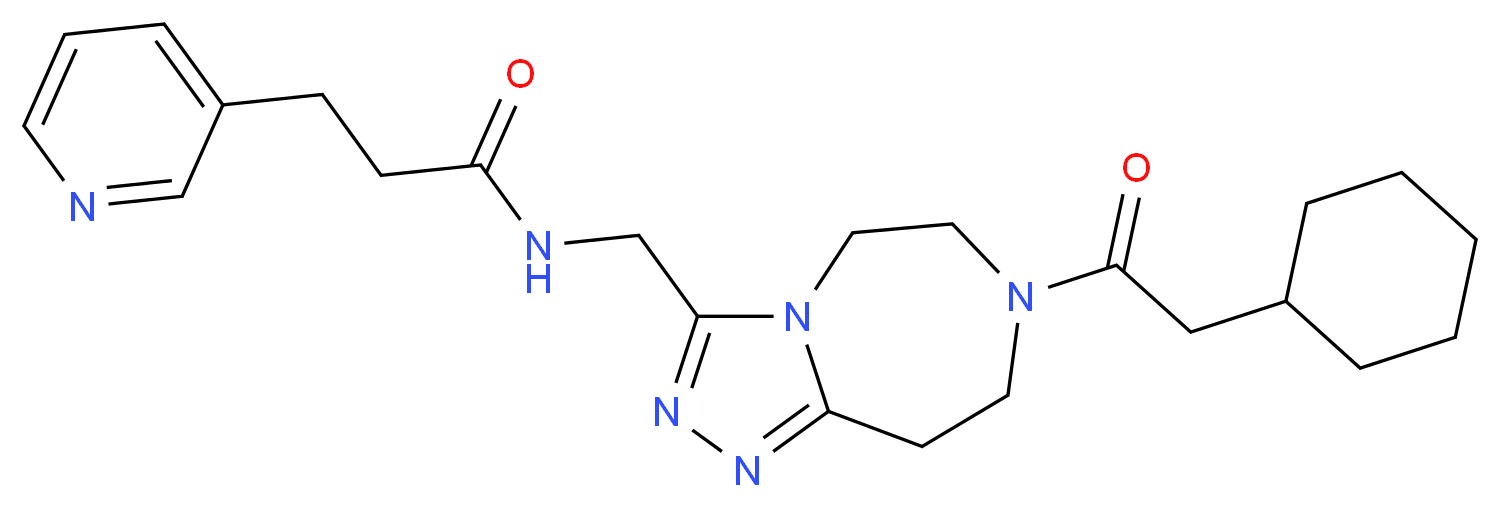 N-{[7-(cyclohexylacetyl)-6,7,8,9-tetrahydro-5H-[1,2,4]triazolo[4,3-d][1,4]diazepin-3-yl]methyl}-3-(3-pyridinyl)propanamide_Molecular_structure_CAS_)