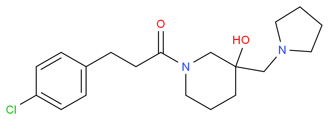 1-[3-(4-chlorophenyl)propanoyl]-3-(pyrrolidin-1-ylmethyl)piperidin-3-ol_Molecular_structure_CAS_)