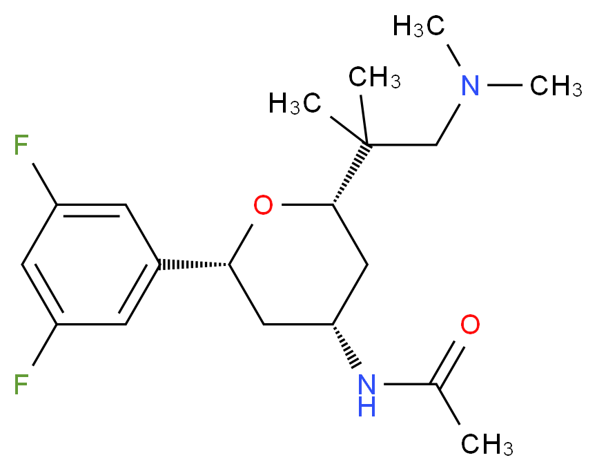 N-{(2R*,4R*,6S*)-2-(3,5-difluorophenyl)-6-[2-(dimethylamino)-1,1-dimethylethyl]tetrahydro-2H-pyran-4-yl}acetamide_Molecular_structure_CAS_)