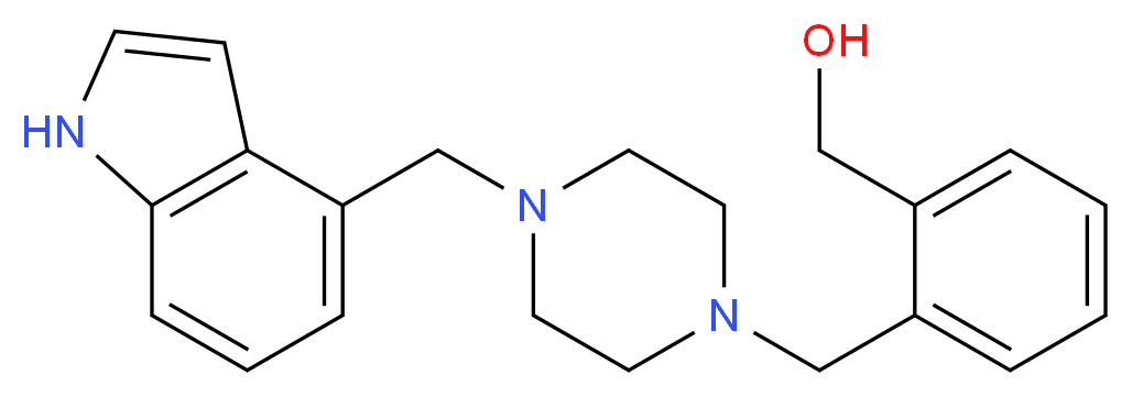 (2-{[4-(1H-indol-4-ylmethyl)piperazin-1-yl]methyl}phenyl)methanol_Molecular_structure_CAS_)